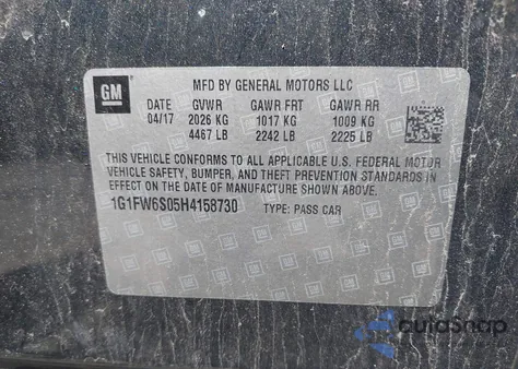 2017 Chevrolet Bolt Ev Lt z USA, uszkodzony, nr VIN 1G1FW6S05H4158730